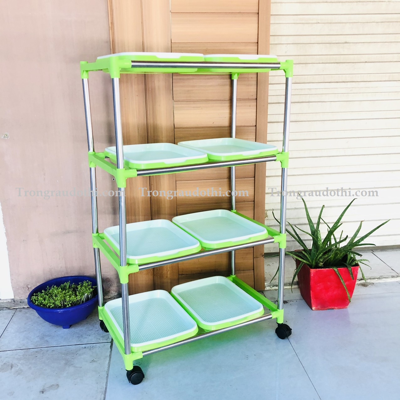 Bộ trồng rau mầm 3 tầng 6 chậu